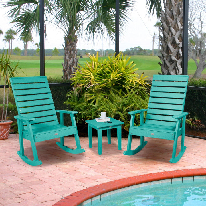 Riverside Rocking Chair and Side Table 3pc Set Kitted Set Bahia Verde Outdoors