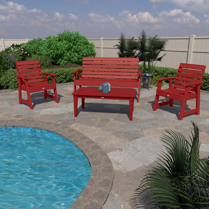 Riverside Garden Bench 5ft, 2 Garden Chairs and Conversation Table Set Kitted Set Bahia Verde Outdoors