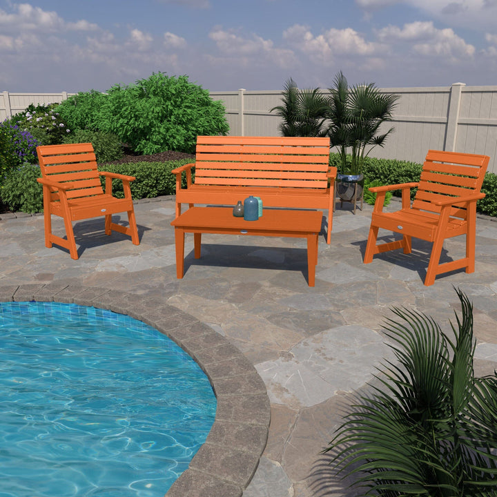 Riverside Garden Bench 5ft, 2 Garden Chairs and Conversation Table Set Kitted Set Bahia Verde Outdoors