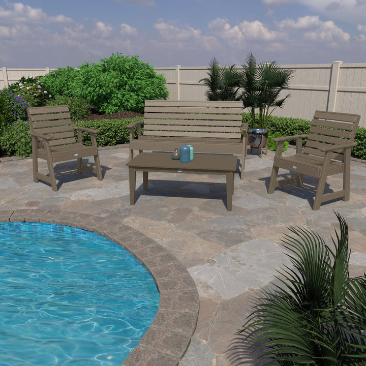 Riverside Garden Bench 5ft, 2 Garden Chairs and Conversation Table Set Kitted Set Bahia Verde Outdoors