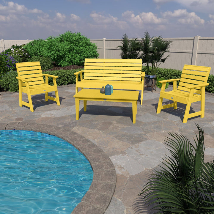 Riverside Garden Bench 5ft, 2 Garden Chairs and Conversation Table Set Kitted Set Bahia Verde Outdoors