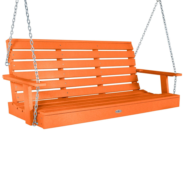 Riverside Porch Swing 5ft Swing Bahia Verde Outdoors Citrus Orange