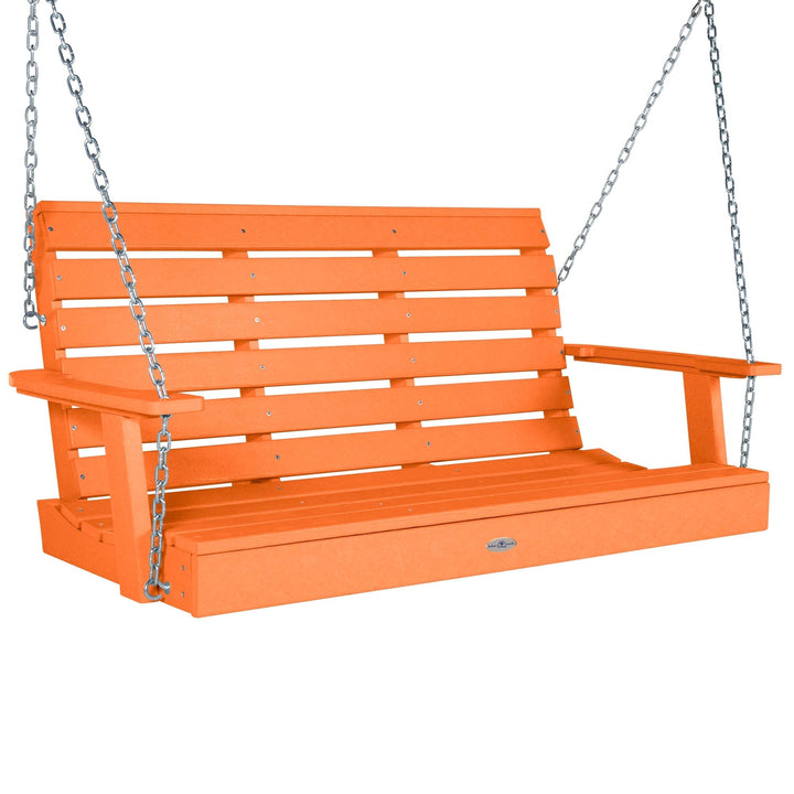 Riverside Porch Swing 4ft Swing Bahia Verde Outdoors Citrus Orange