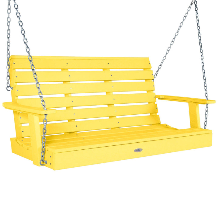 Riverside Porch Swing 4ft Swing Bahia Verde Outdoors Sunbeam Yellow