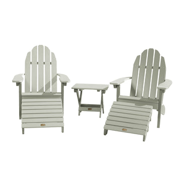 2 Essential Adirondack Chairs with Folding Side Table & 2 Folding Ottomans Kitted Sets ELK OUTDOORS® Eucalyptus