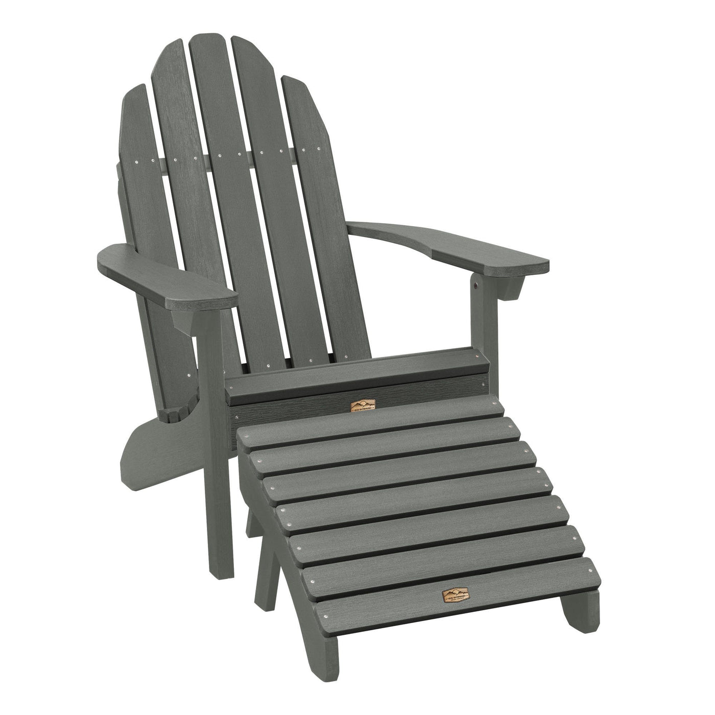 Essential Adirondack Chair with Essential Folding Ottoman ELK OUTDOORS® Gray 