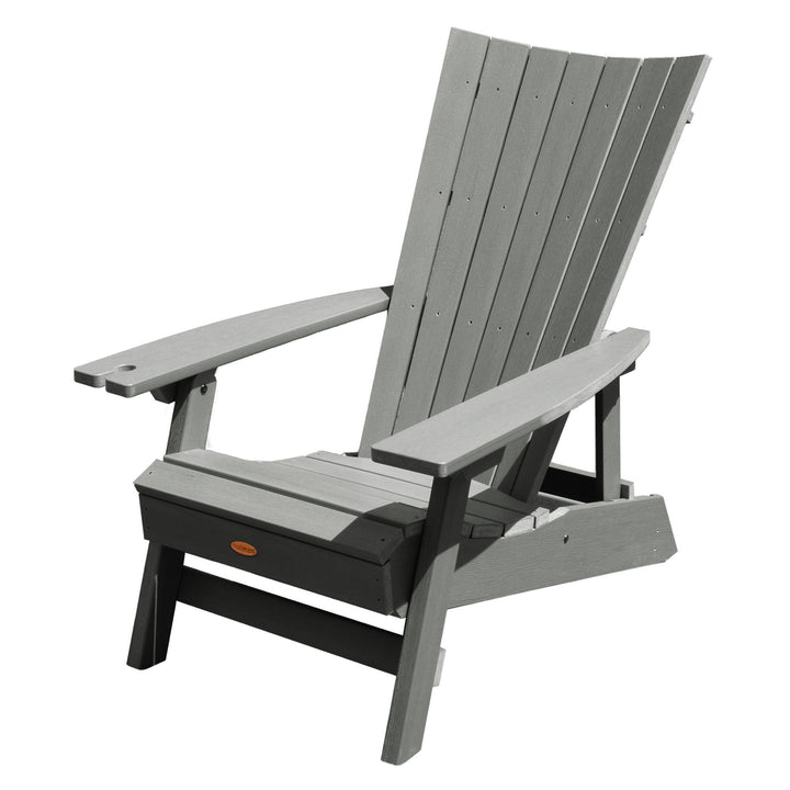 Refurbished Manhattan Beach Adirondack Chair with Wine Glass Holder Highwood USA Coastal Teak