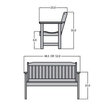 Refurbished 5ft Lehigh Garden Bench Highwood USA