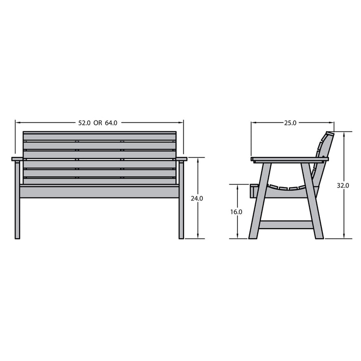 Refurbished 4ft Weatherly Garden Bench Highwood USA