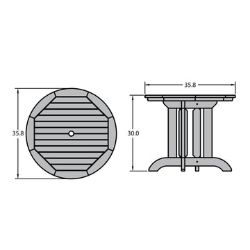 Refurbished Round 36in Diameter Dining Table Highwood USA