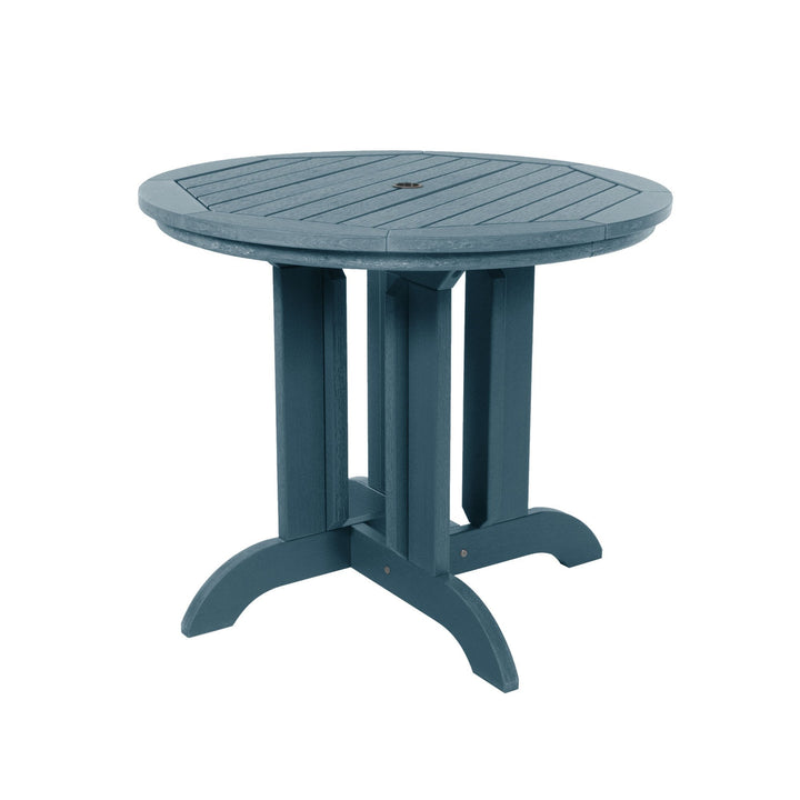 Refurbished Round 36in Diameter Dining Table Highwood USA Nantucket Blue