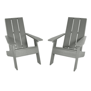 Two Italica Adirondack chairs in Coastal Teak Gray.