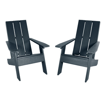 Two Italica Adirondack chairs in Federal Blue