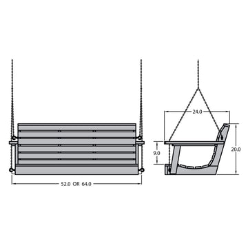 Refurbished Weatherly Porch Swing 5ft Highwood USA