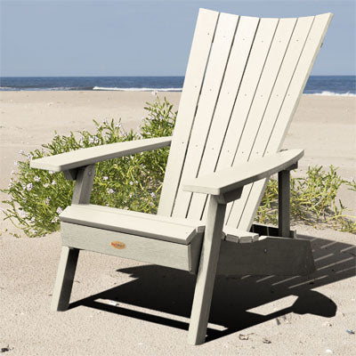 Manhattan Beach Adirondack chair in Whitewash on beach. 