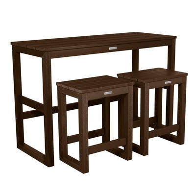 Monroe Modern Counter Height Balcony 3pc Set Dining Highwood USA Weathered Acorn 