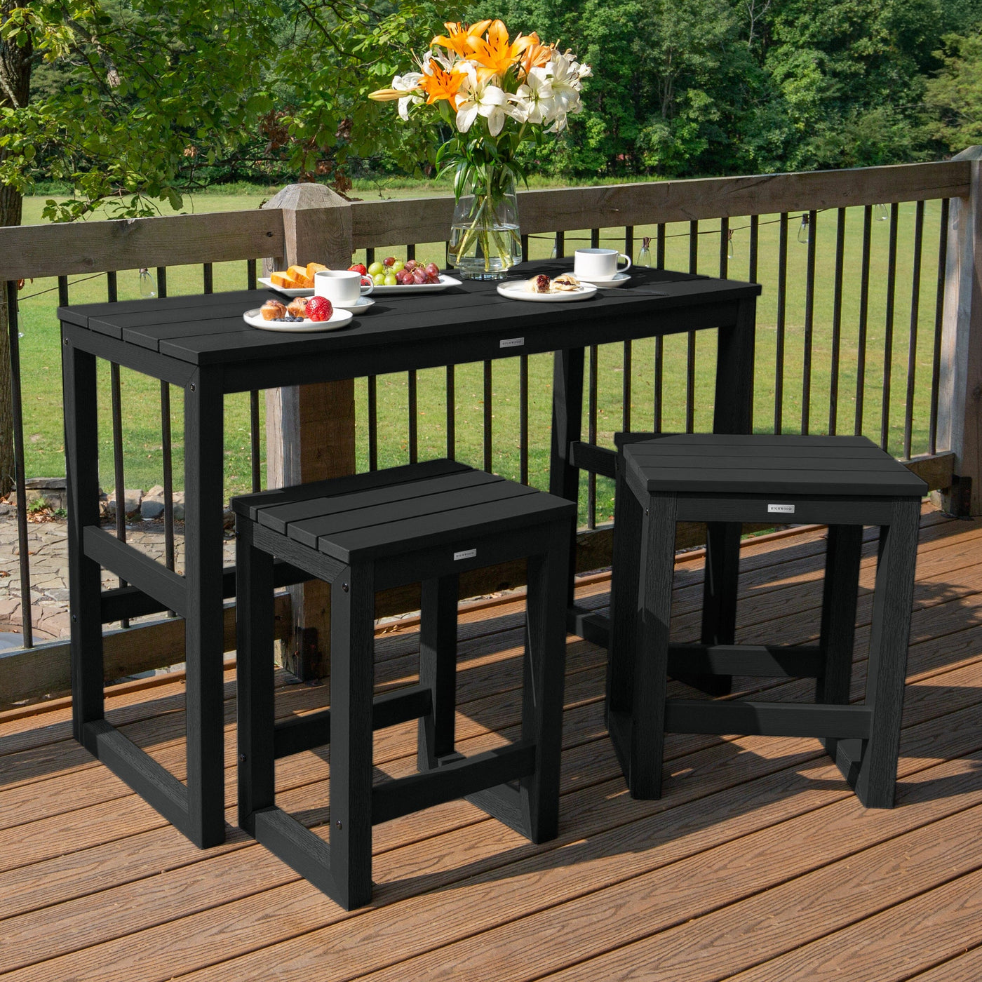 Monroe Modern Counter Height Balcony 3pc Set Dining Highwood USA 