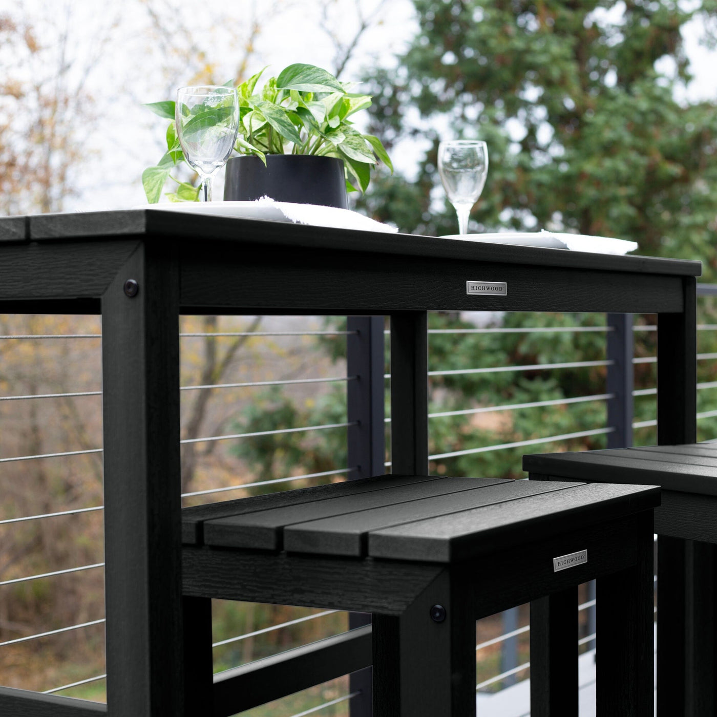 Monroe Modern Counter Height Balcony 3pc Set Dining Highwood USA 