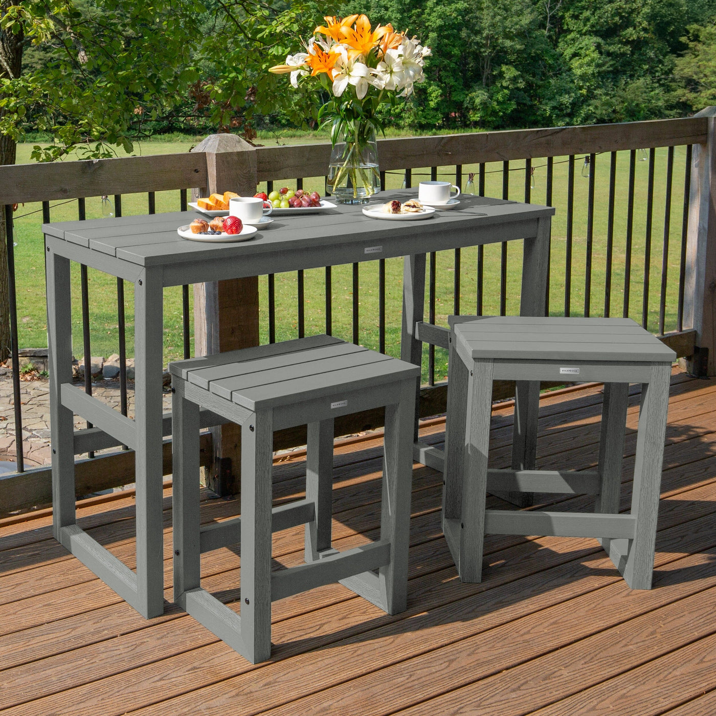 Monroe Modern Counter Height Balcony 3pc Set Dining Highwood USA 