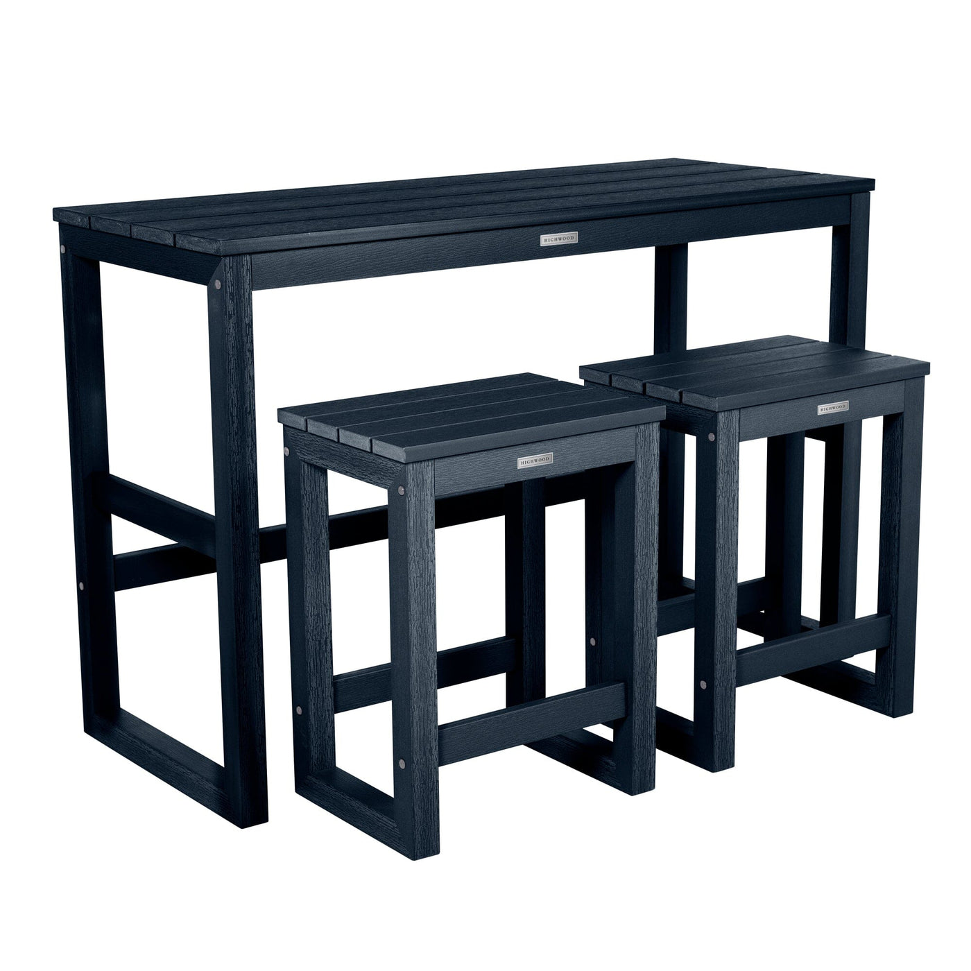 Monroe Modern Counter Height Balcony 3pc Set Dining Highwood USA Federal Blue 