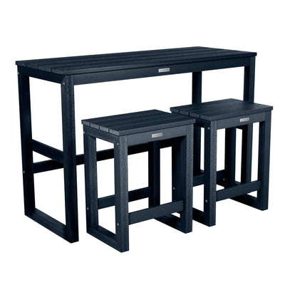 Monroe Modern Counter Height Balcony 3pc Set Dining Highwood USA Federal Blue 