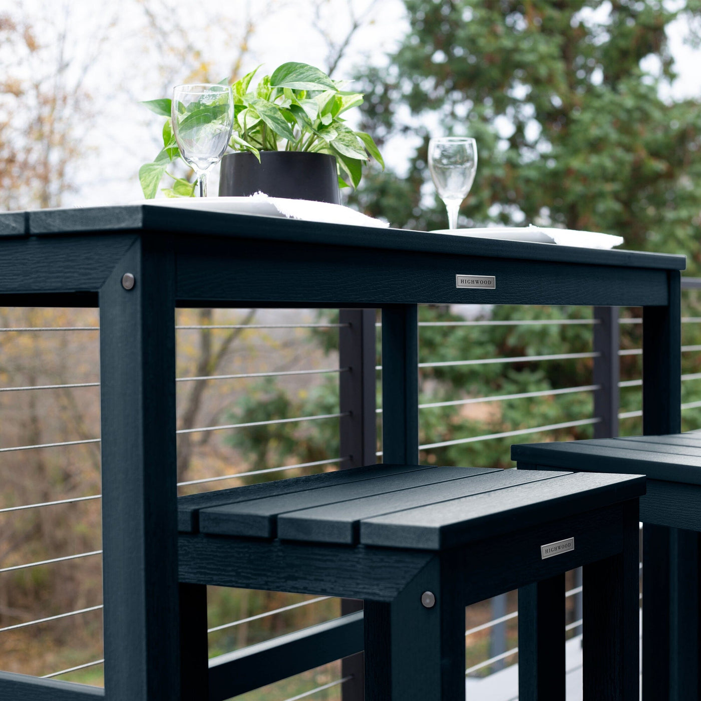 Monroe Modern Counter Height Balcony 3pc Set Dining Highwood USA 