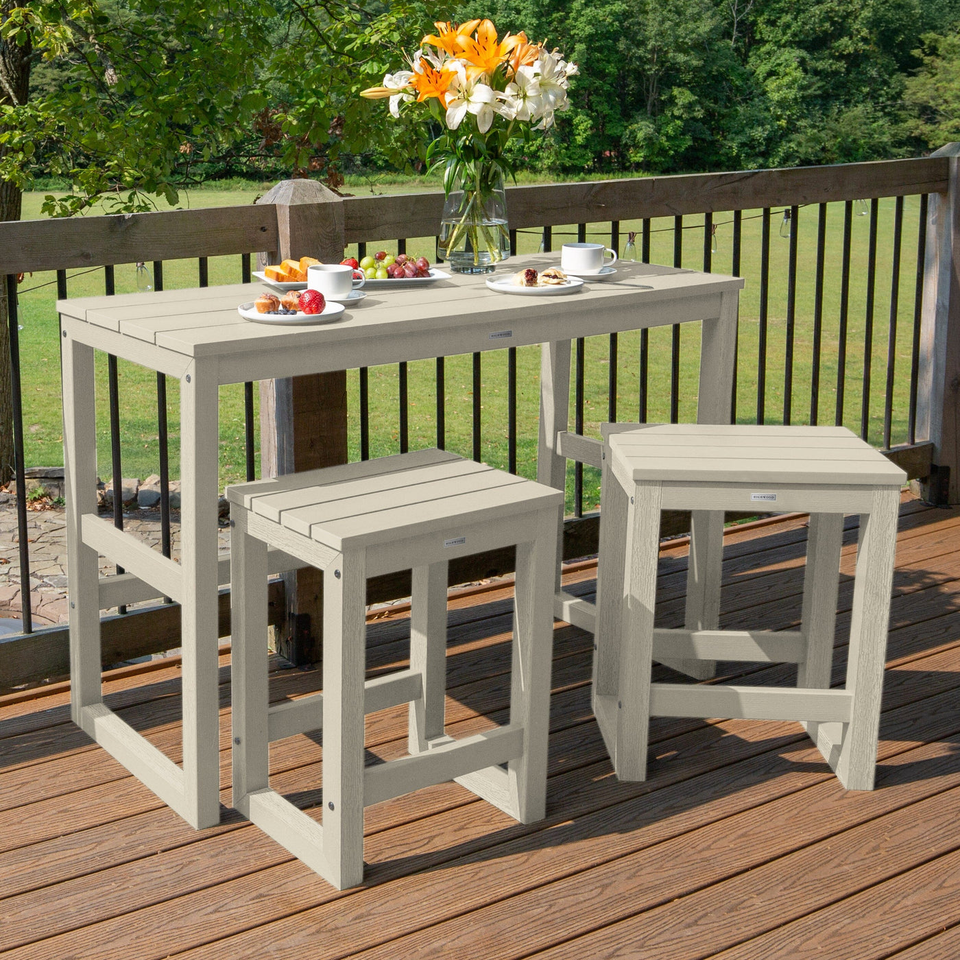 Monroe Modern Counter Height Balcony 3pc Set Dining Highwood USA 