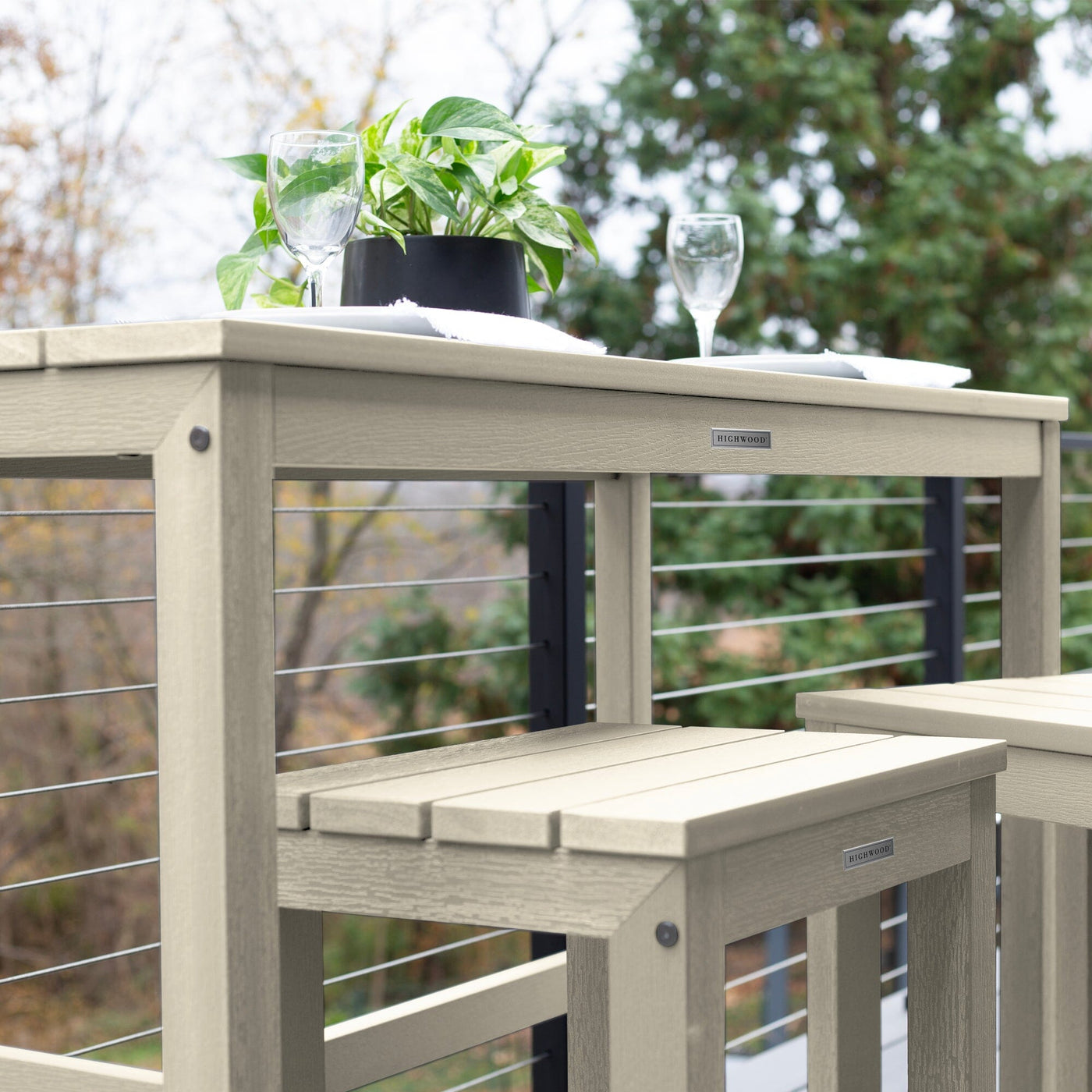 Monroe Modern Counter Height Balcony 3pc Set Dining Highwood USA 