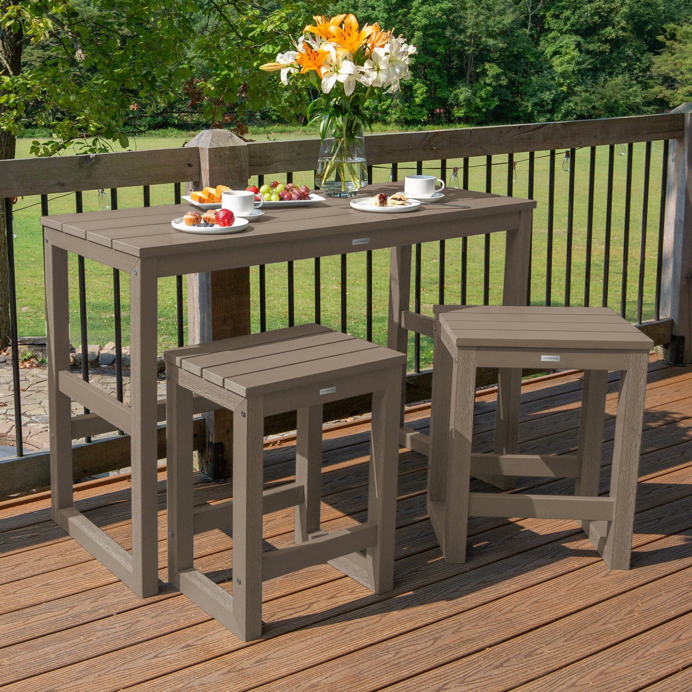 Monroe Modern Counter Height Balcony 3pc Set Dining Highwood USA 