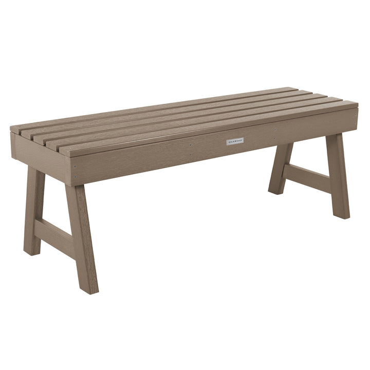 Weatherly Picnic Backless Bench - 4ft Bench Highwood USA Woodland Brown 