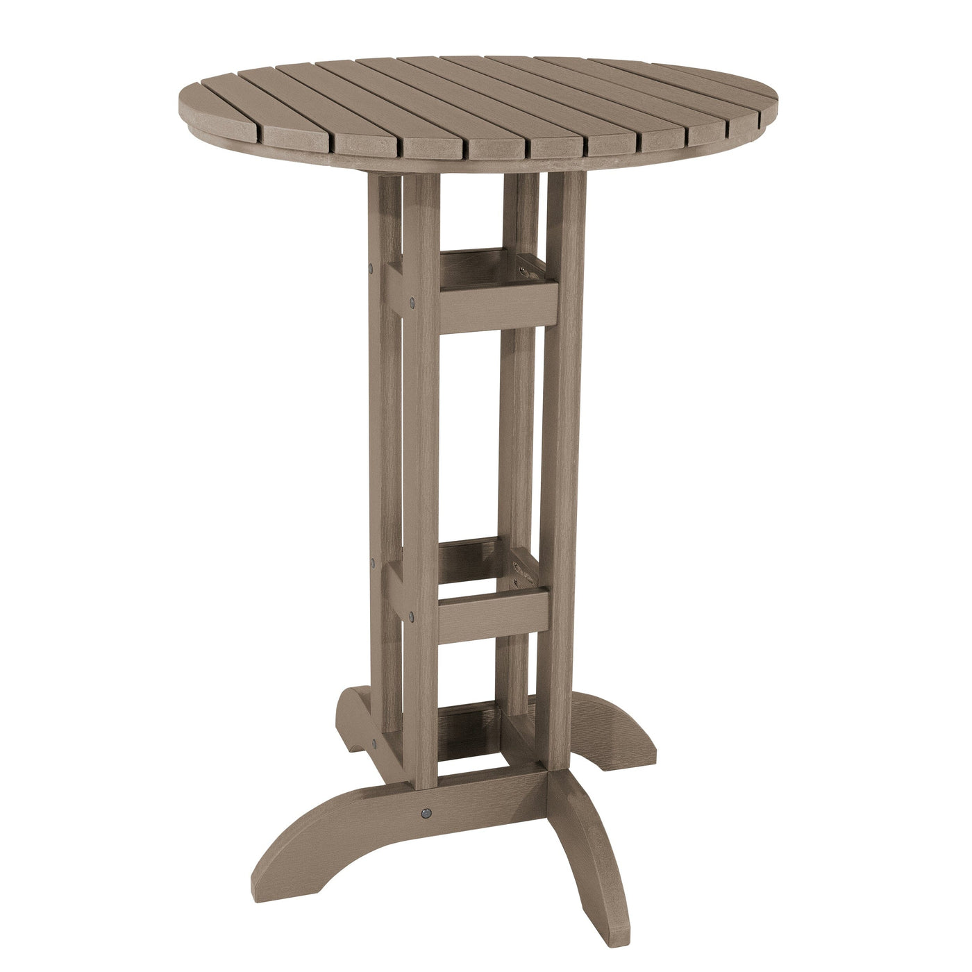 Round 30" Diameter Bistro Table - Bar Height Table Highwood USA Woodland Brown 