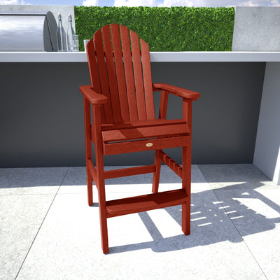 Red Hamilton Bar Height Chair in outdoor kitchen