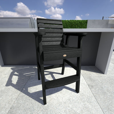 Black Weatherly Bar Height Chair in outdoor kitchen