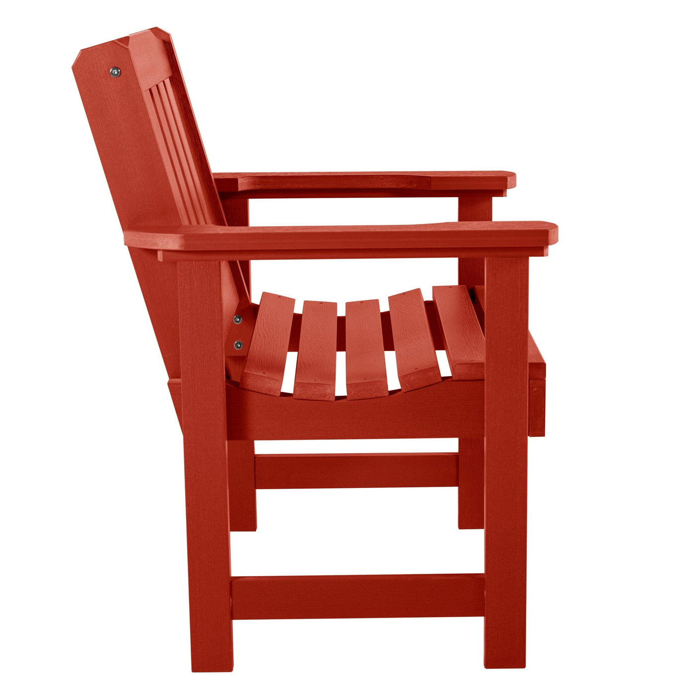 Red Lehigh garden chair close-up