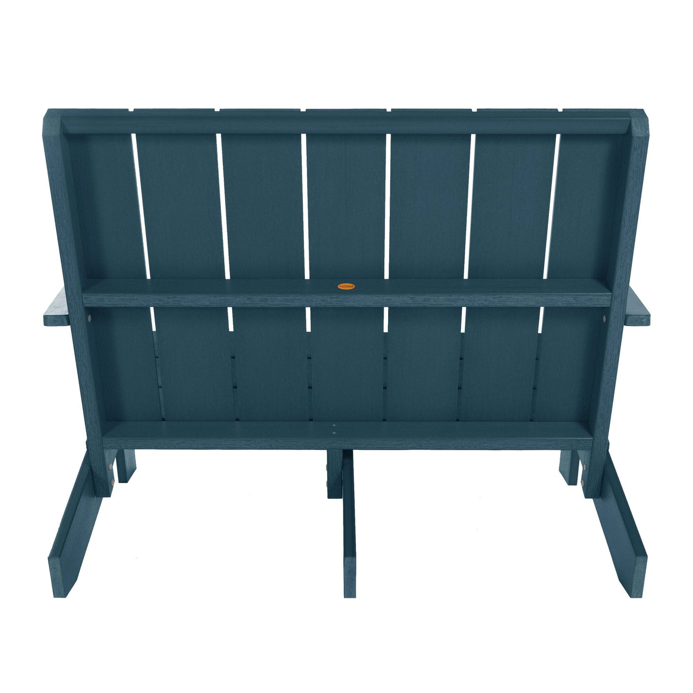 Back view of Italica Modern bench in Nantucket Blue