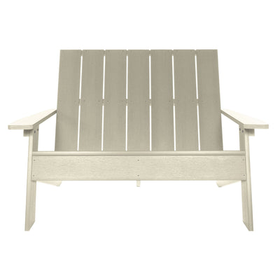 Front view of Italica Modern bench in Whitewash