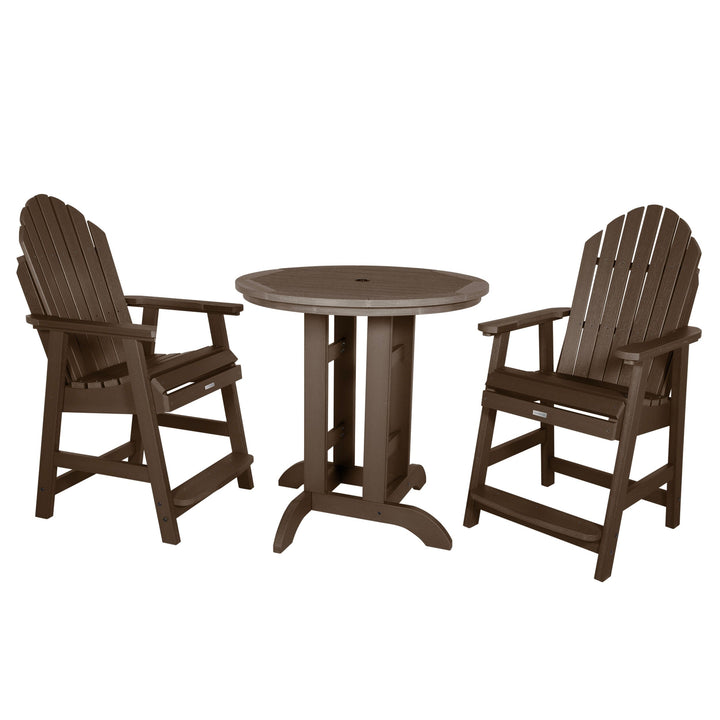 Hamilton 3pc 36in Round Dining Set - Counter Height Dining Highwood USA Weathered Acorn 