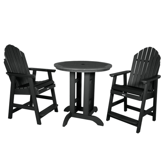 Hamilton 3pc 36in Round Dining Set - Counter Height Dining Highwood USA Black 