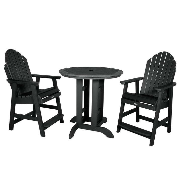 Hamilton 3pc 36in Round Dining Set - Counter Height Dining Highwood USA Black 