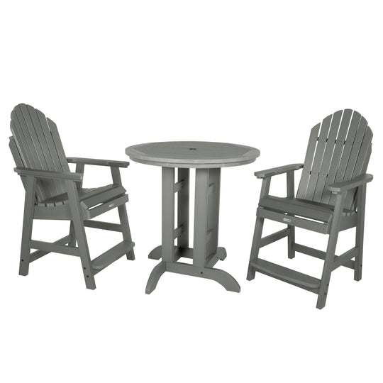 Hamilton 3pc 36in Round Dining Set - Counter Height Dining Highwood USA Coastal Teak 