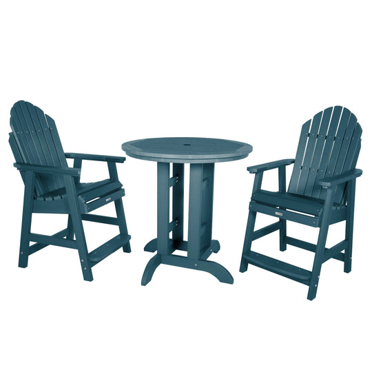 Hamilton 3pc 36in Round Dining Set - Counter Height Dining Highwood USA Nantucket Blue 