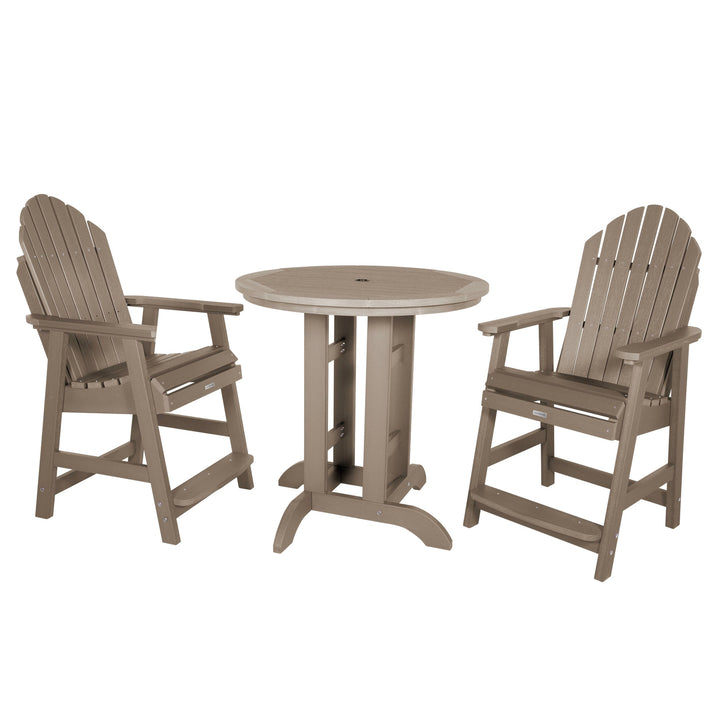 Hamilton 3pc 36in Round Dining Set - Counter Height Dining Highwood USA Woodland Brown 
