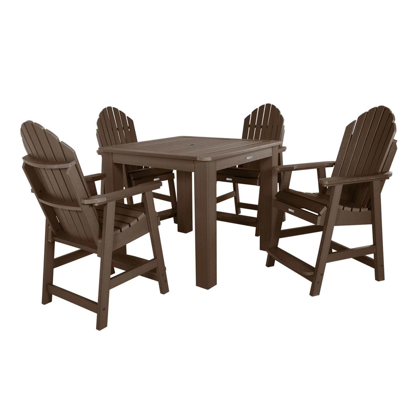 Hamilton 5pc Square Dining Set 42in x 42in - Counter Height Dining Highwood USA Weathered Acorn 