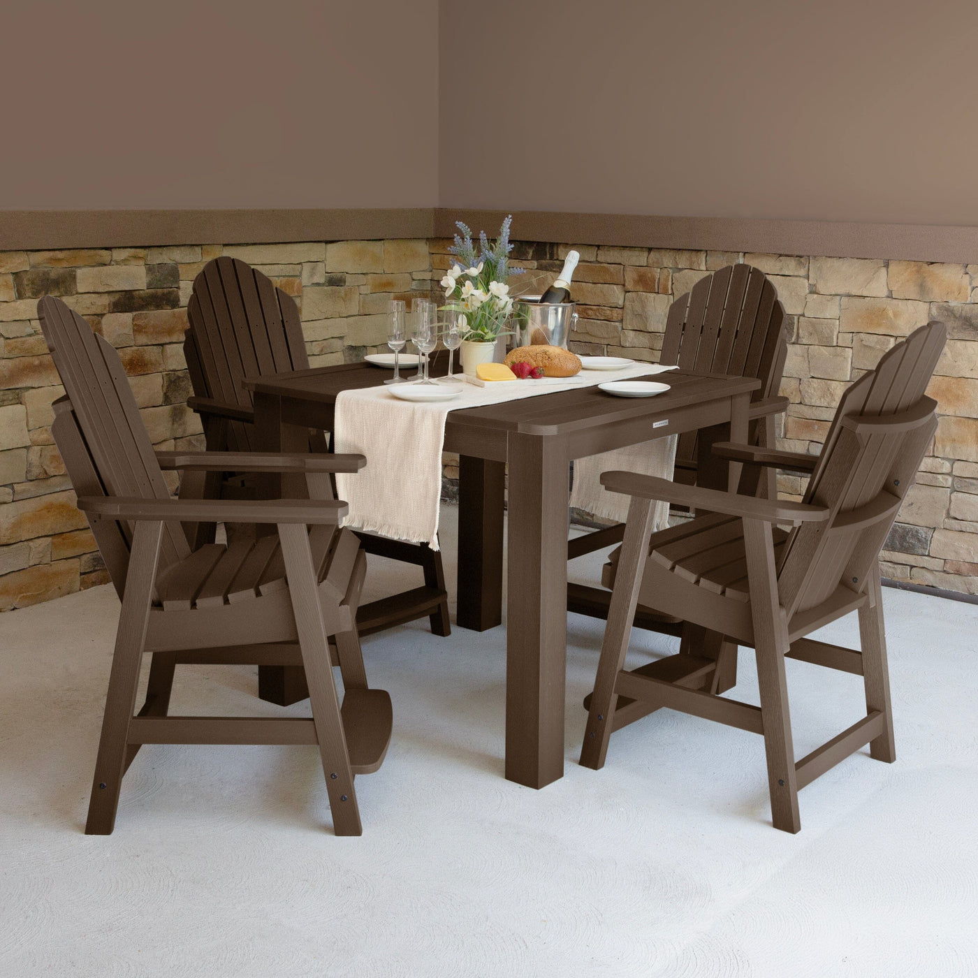 Hamilton 5pc Square Dining Set 42in x 42in - Counter Height Dining Highwood USA 