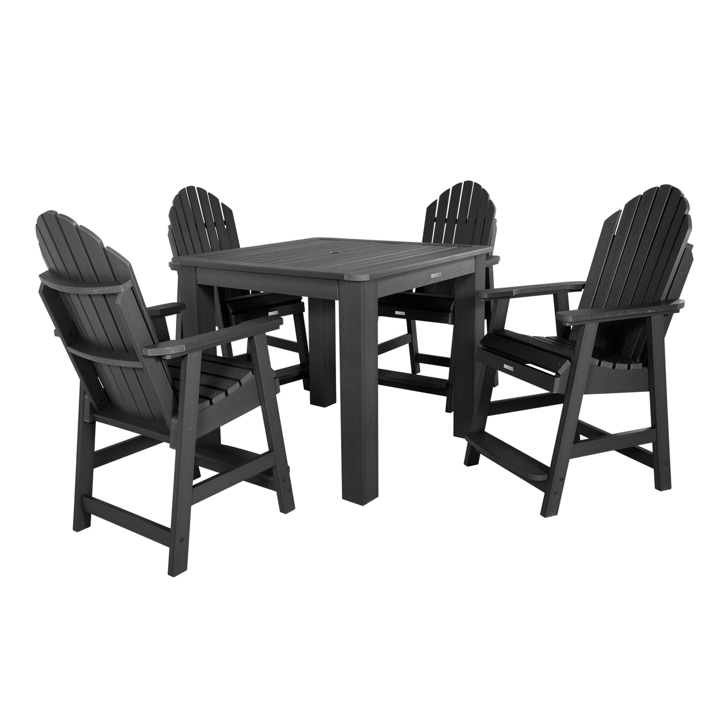 Hamilton 5pc Square Dining Set 42in x 42in - Counter Height Dining Highwood USA Black 