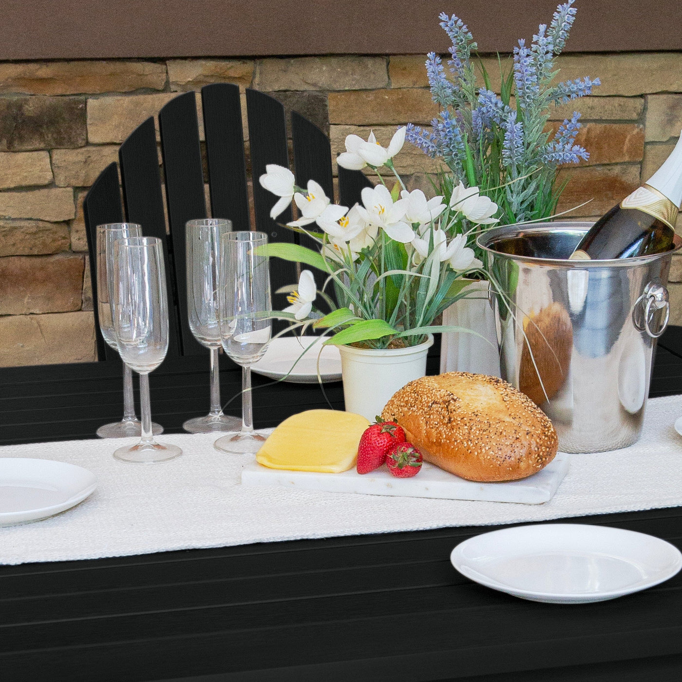 Hamilton 5pc Square Dining Set 42in x 42in - Counter Height Dining Highwood USA 