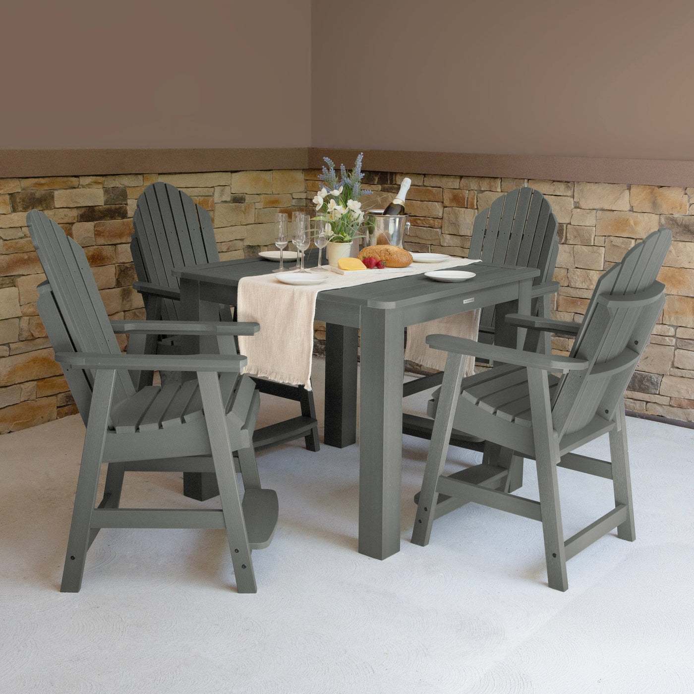 Hamilton 5pc Square Dining Set 42in x 42in - Counter Height Dining Highwood USA 