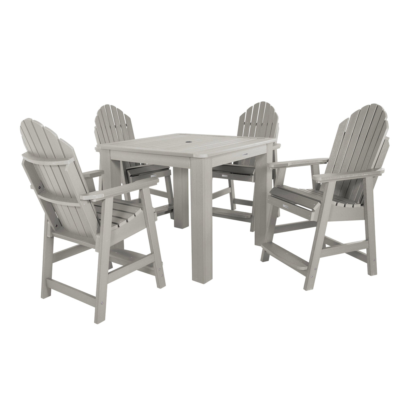 Hamilton 5pc Square Dining Set 42in x 42in - Counter Height Dining Highwood USA Harbor Gray 