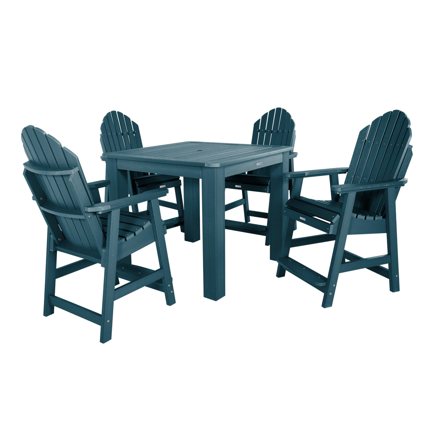Hamilton 5pc Square Dining Set 42in x 42in - Counter Height Dining Highwood USA Nantucket Blue 