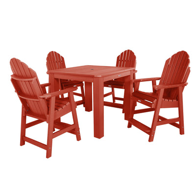 Hamilton 5pc Square Dining Set 42in x 42in - Counter Height Dining Highwood USA Rustic Red 